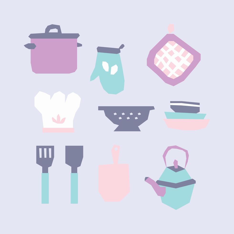 iconos de herramientas de cocina vector