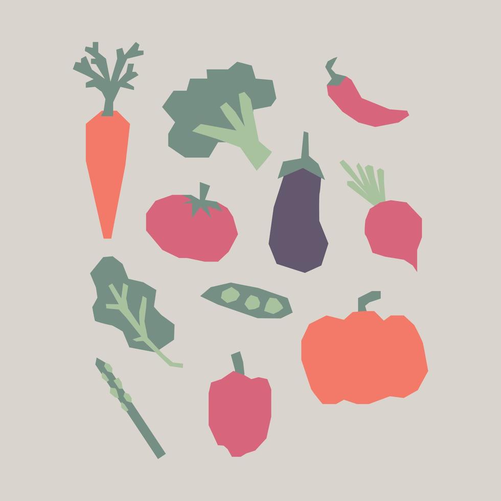 conjunto de iconos de verduras vector