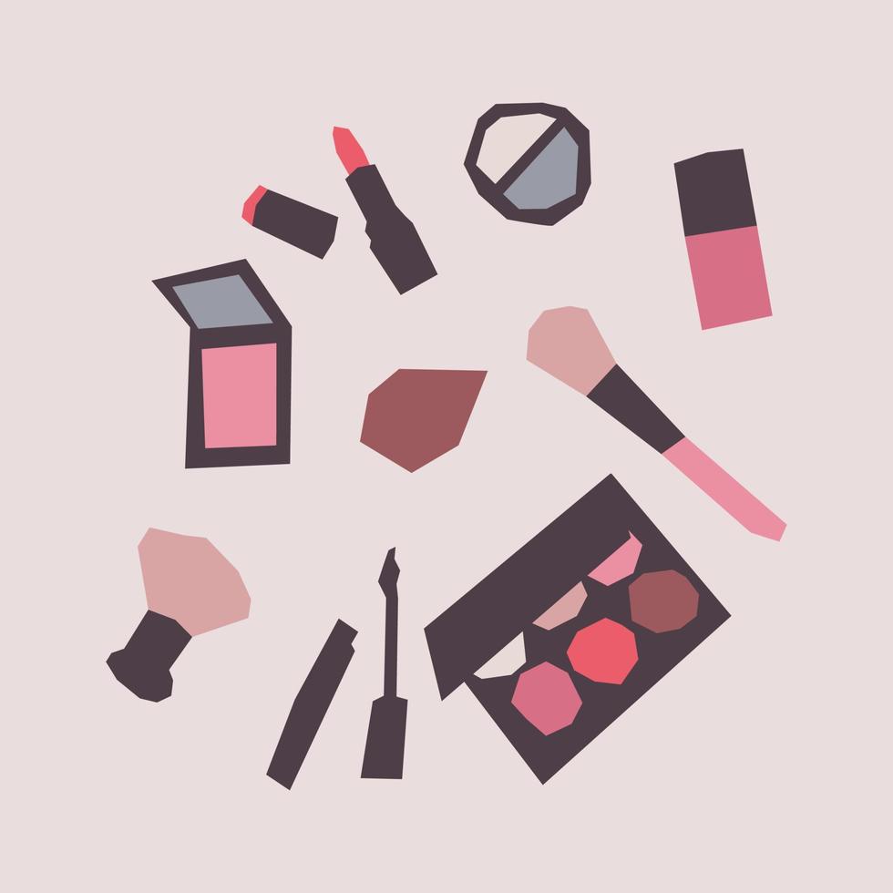 iconos abstractos de maquillaje vector