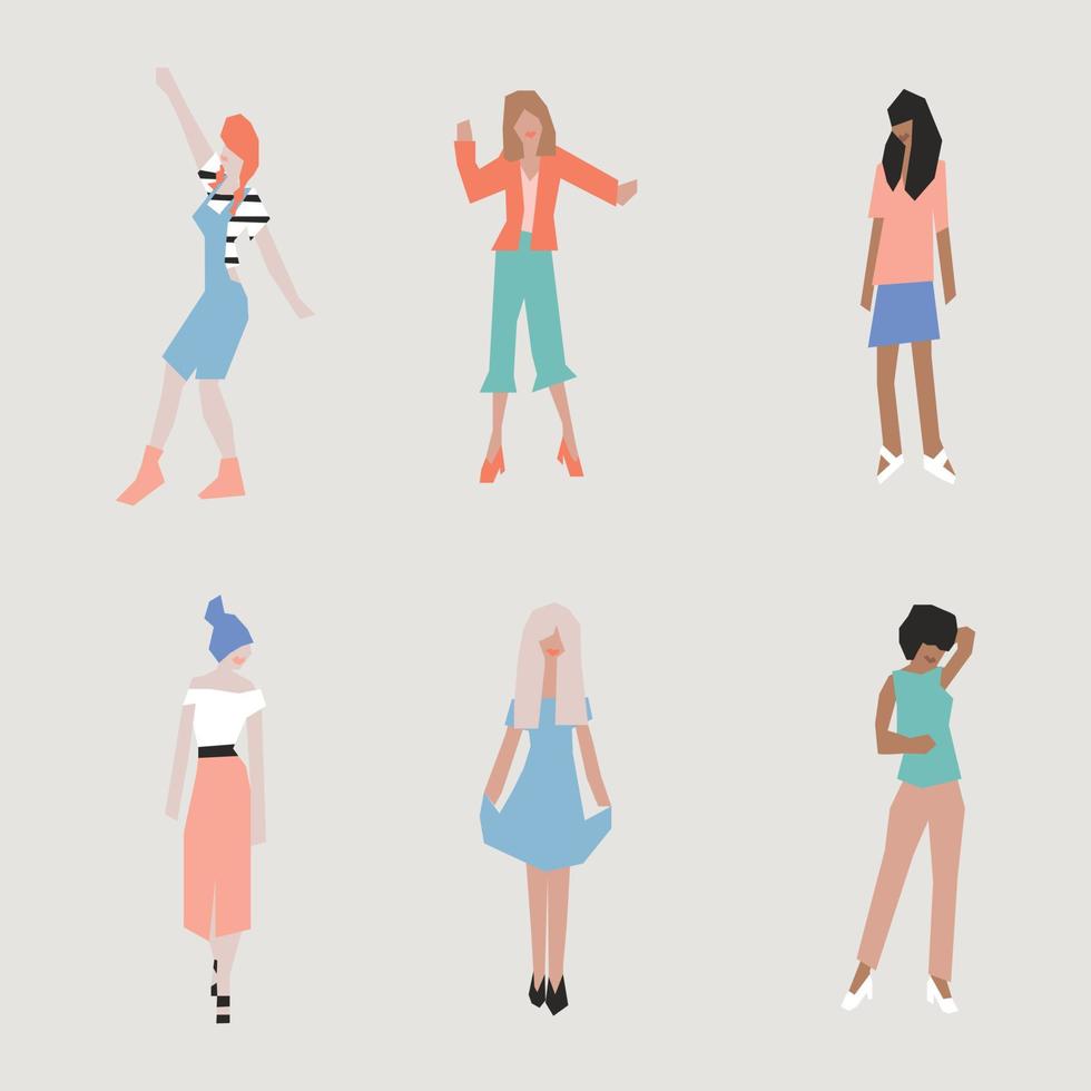 Set of Girls vector