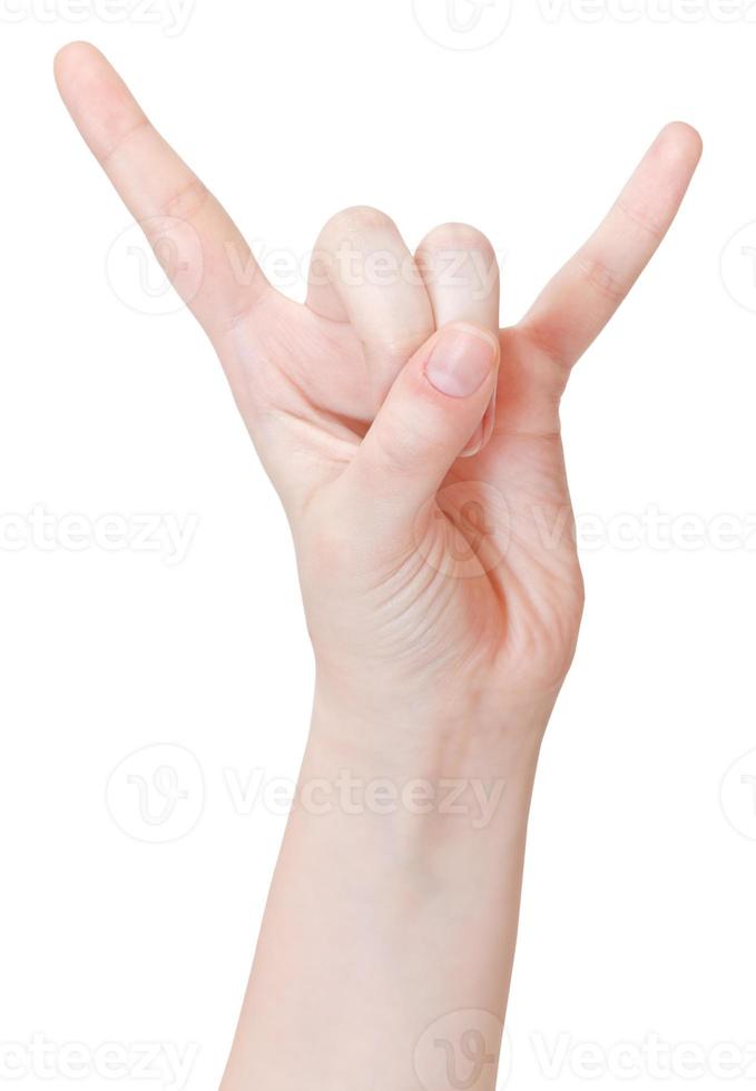 ily finger sign close up - hand gesture photo