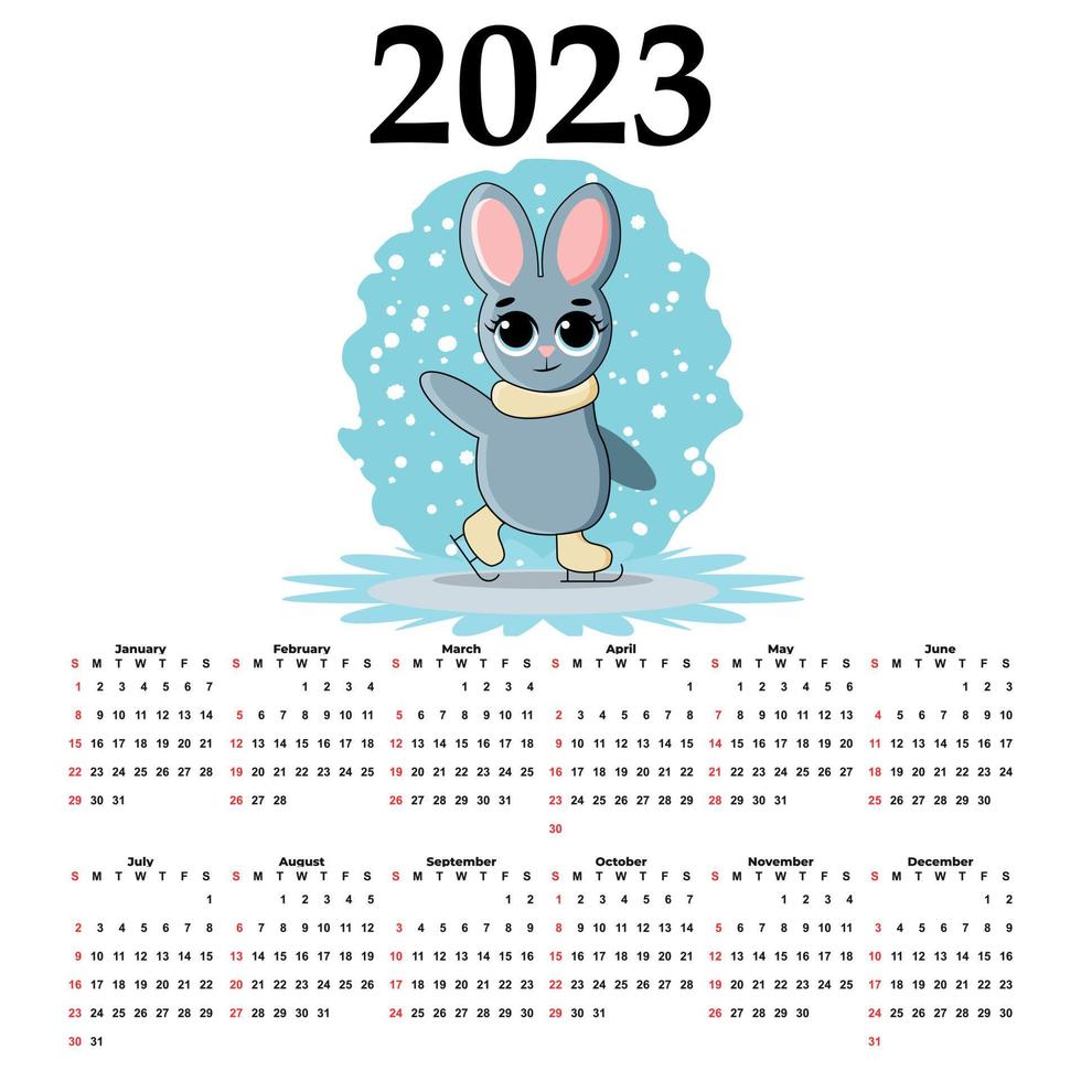 2023 Calendar year vector illustration