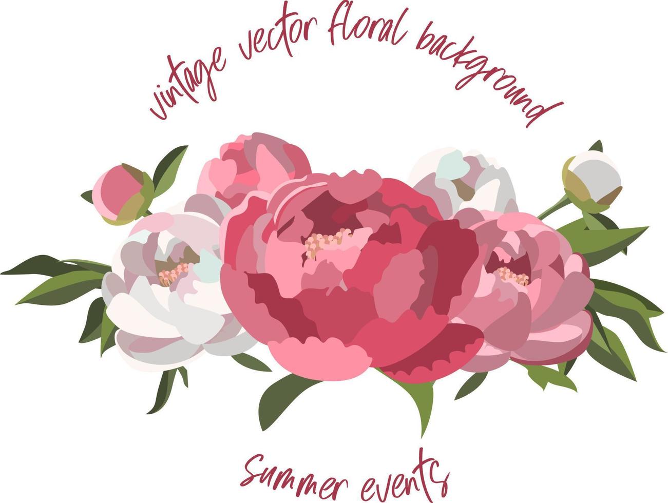 Vintage vector floral background template for greeting cards and invitations