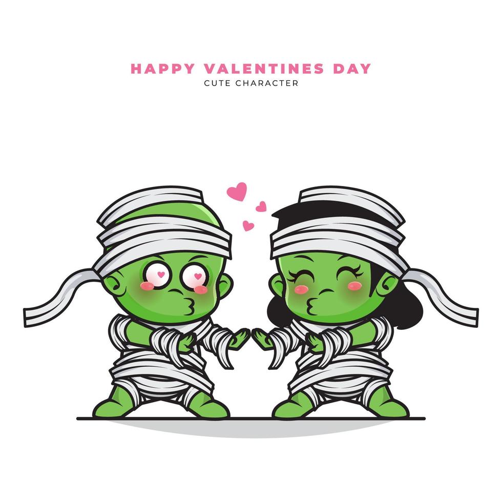 Cute cartoon character of couple baby mummy vector