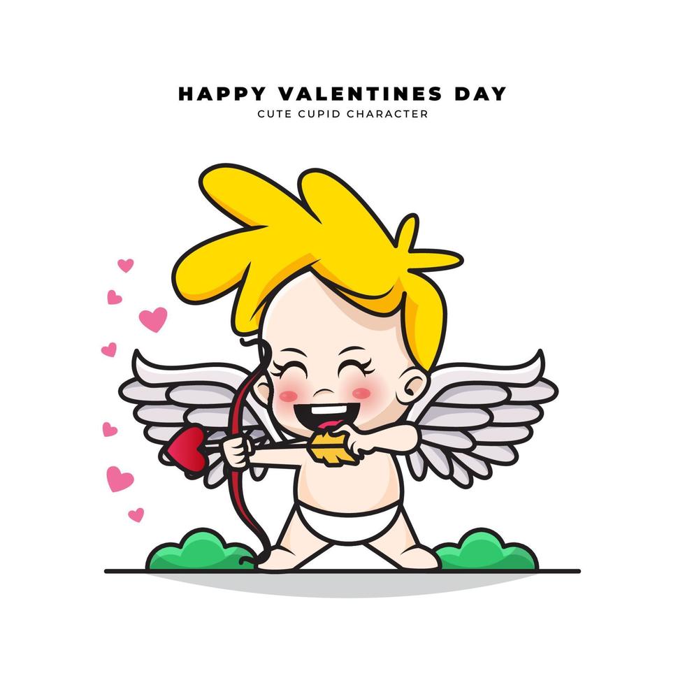 Cute cartoon character of cupid baby vector