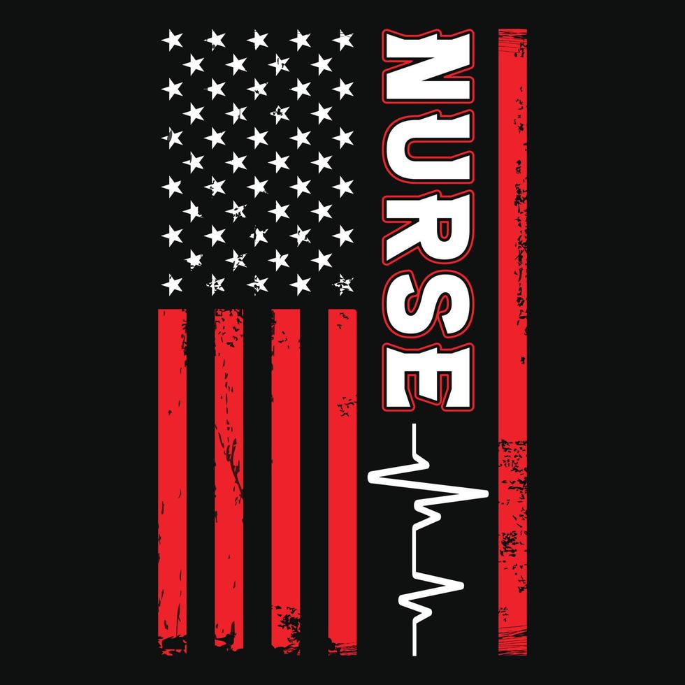 Nurse with USA flag template vector