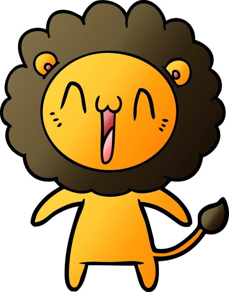 happy cartoon lion vector