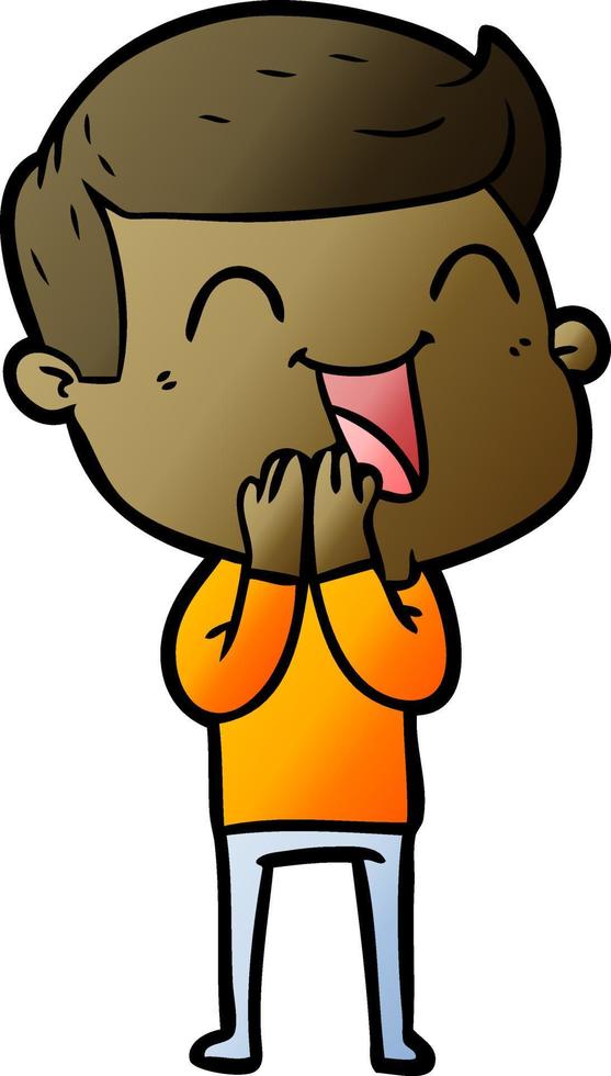 cartoon man laughing vector