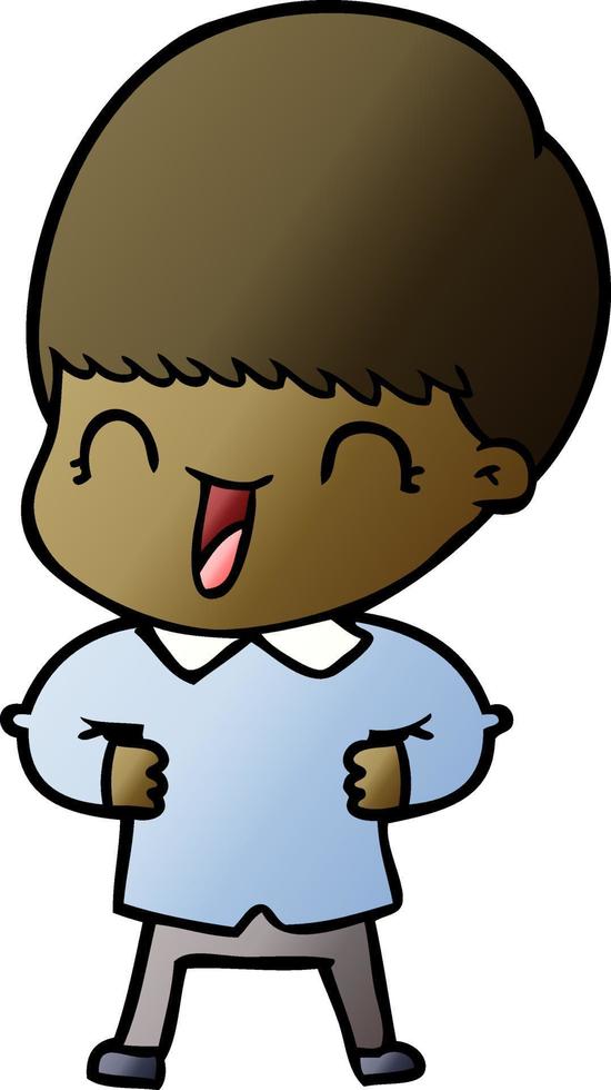 niño feliz de dibujos animados vector