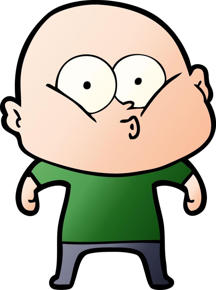 cartoon bald man staring vector