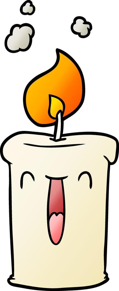 happy cartoon candle vector