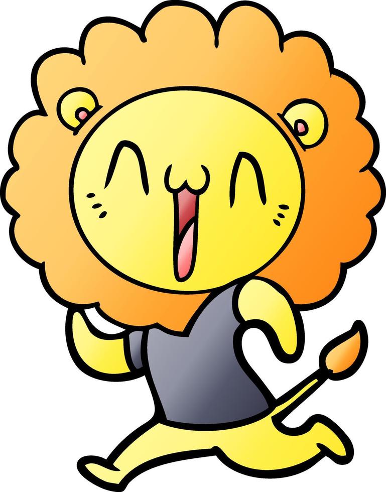 happy cartoon lion vector