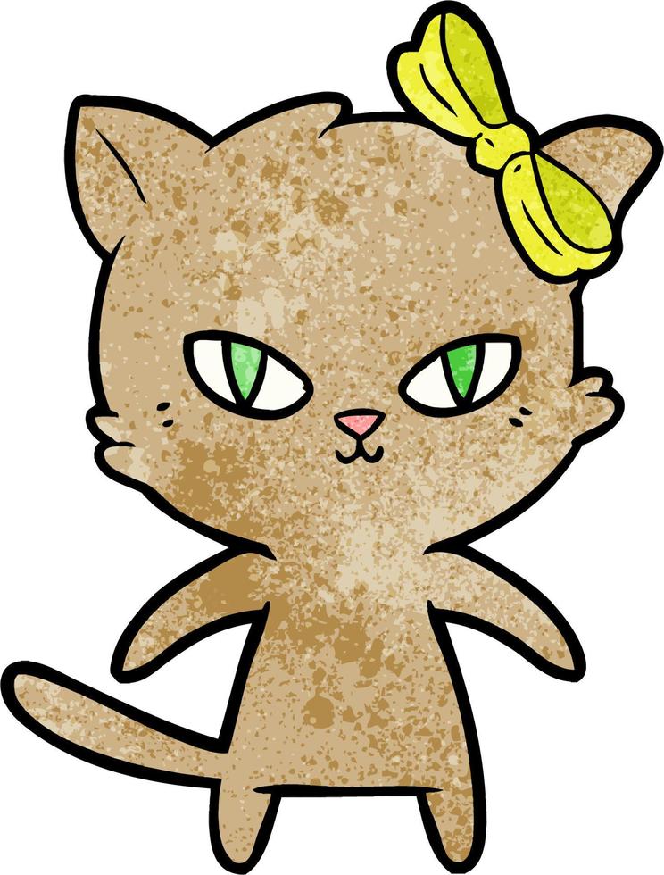 lindo gato de dibujos animados vector