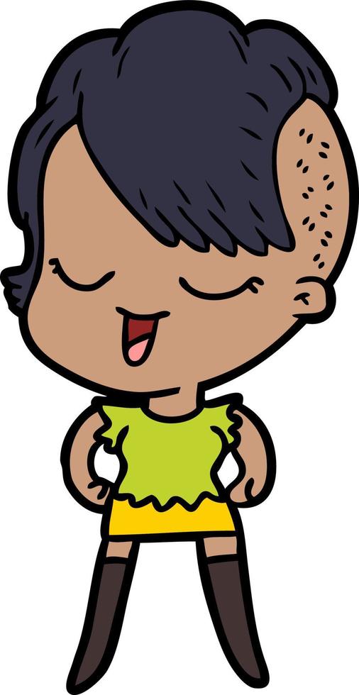 niña feliz de dibujos animados vector