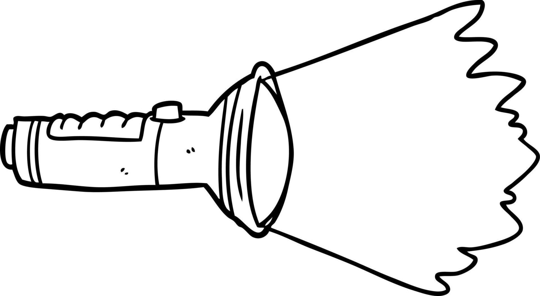 line drawing of a electric torch shining vector