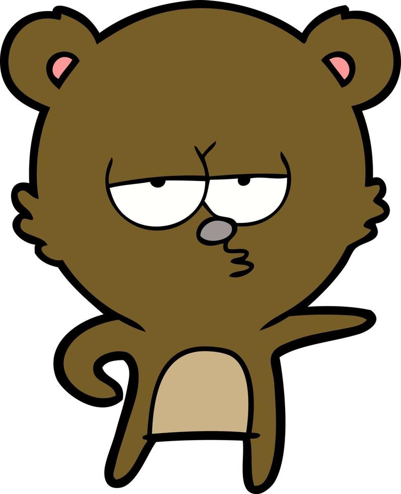 bored bear cartoon vector