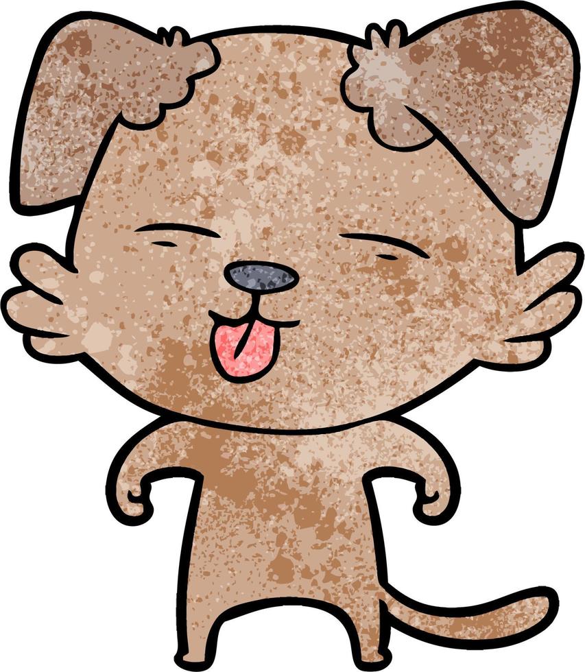 cartoon dog sticking out tongue vector