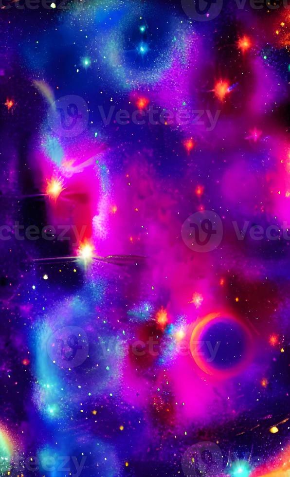 An abstract nebula in outer space and galaxies background of 3D render, suitable for a mobile screen, phone desktop, landing page, UI UX, and wallpaper. photo