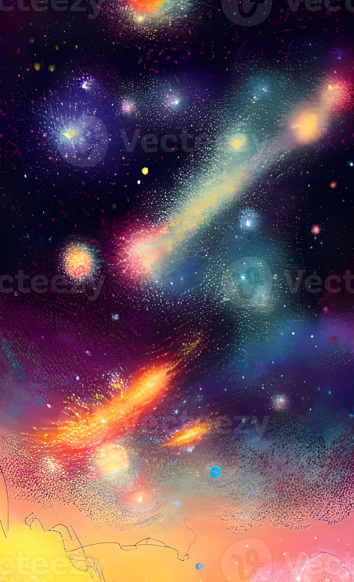An abstract nebula in outer space and galaxies background of 3D render,  suitable for a mobile screen, phone desktop, landing page, UI UX, and  wallpaper. 12260669 Stock Photo at Vecteezy
