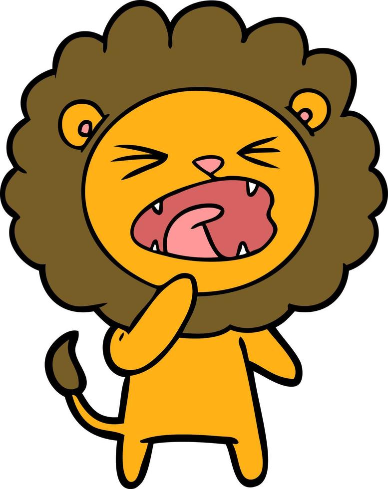 cartoon angry lion vector