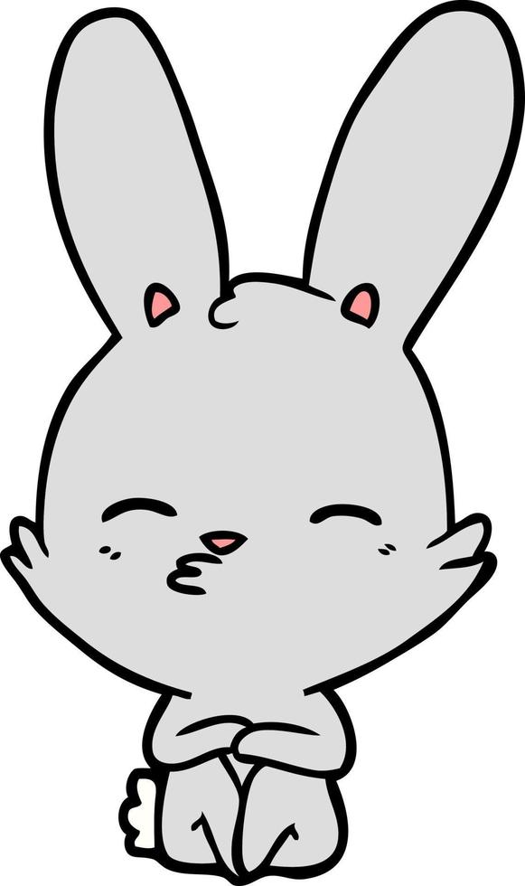 curious bunny cartoon vector