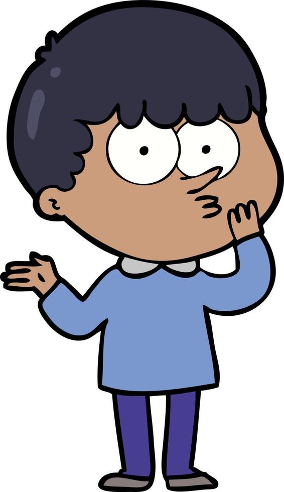 cartoon curious boy vector