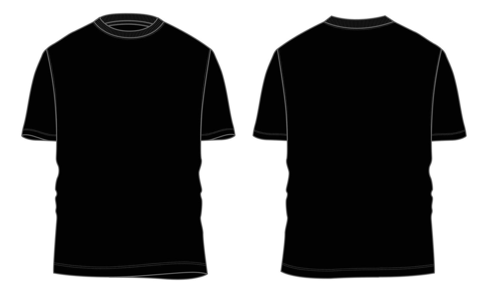 Regular fit Short sleeve T-shirt technical Sketch fashion Flat Template ...
