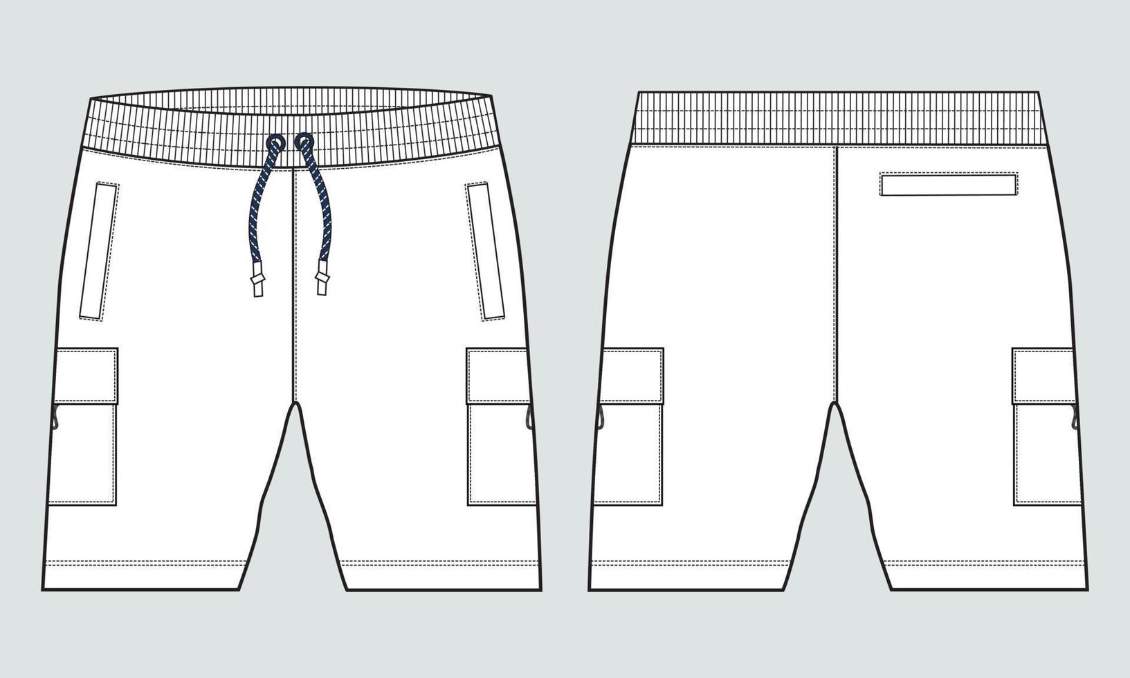 Sketch  denim shorts on white background Vector Image