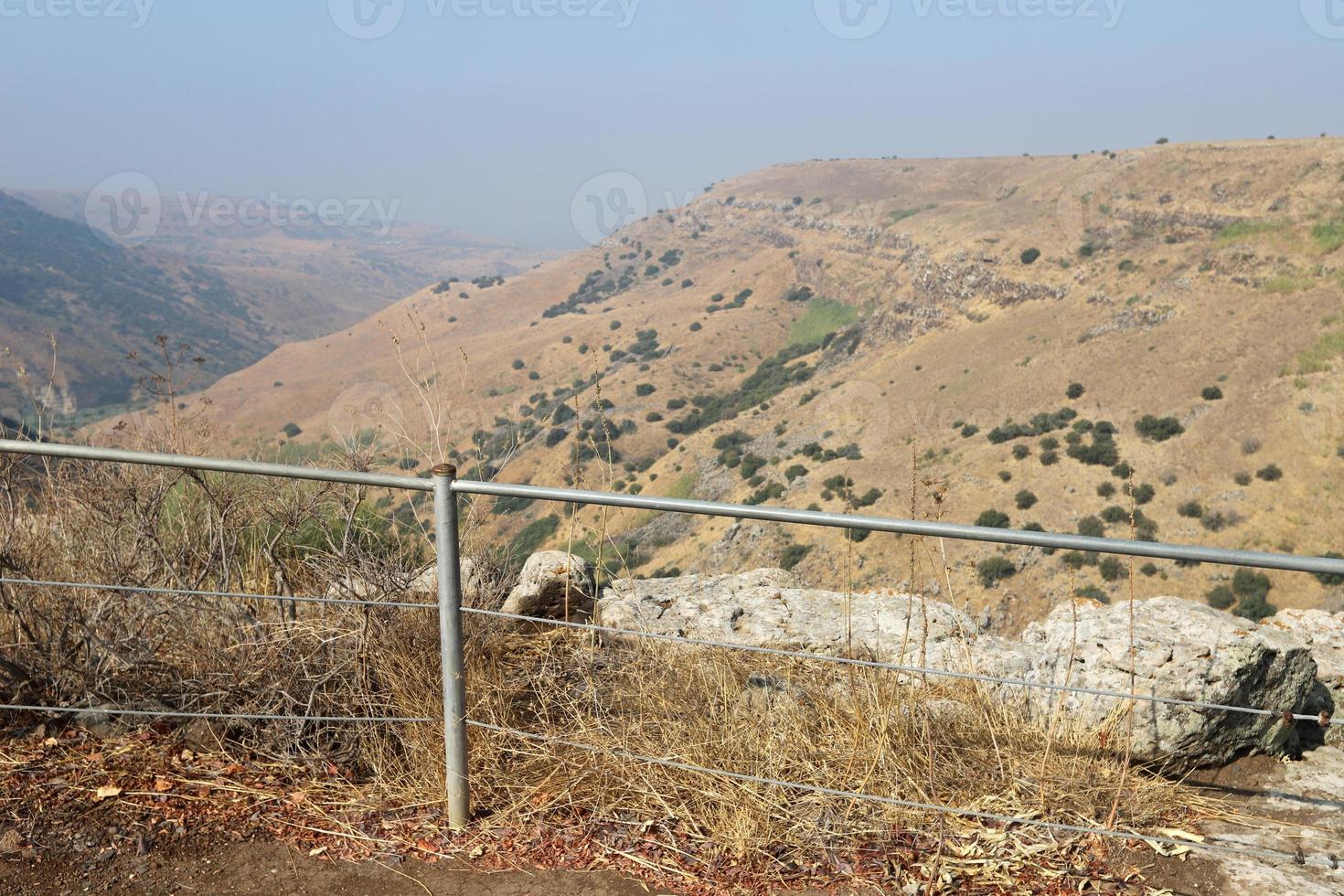 Fence in the city park on the shores of the Mediterranean Sea. photo