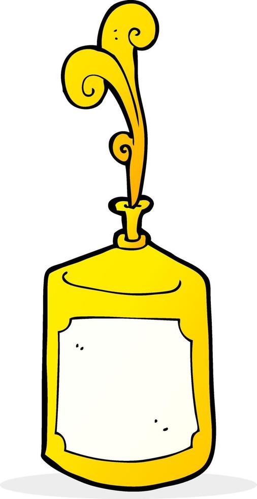 cartoon squirting mustard bottle vector