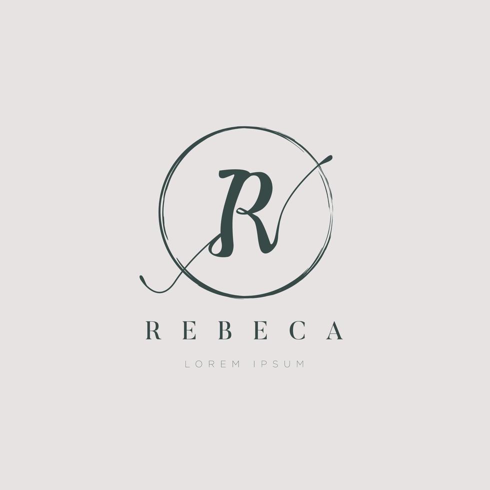 Simple Elegant Initial Letter Type R Logo Sign Symbol Icon vector