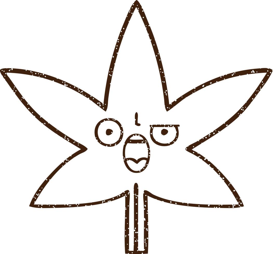 Annoyed Leaf Charcoal Drawing vector