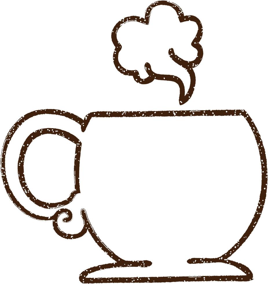 Hot Coffee Charcoal Drawing vector
