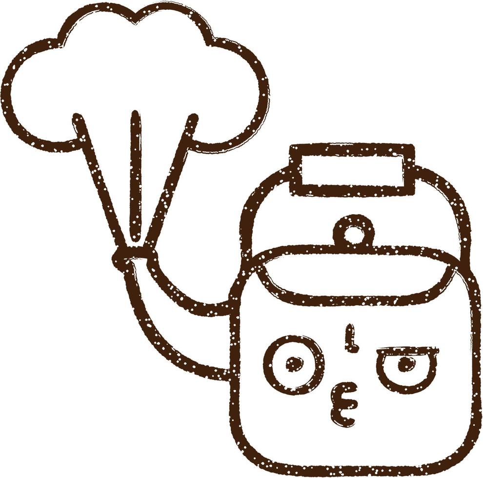 Boiling Kettle Charcoal Drawing vector