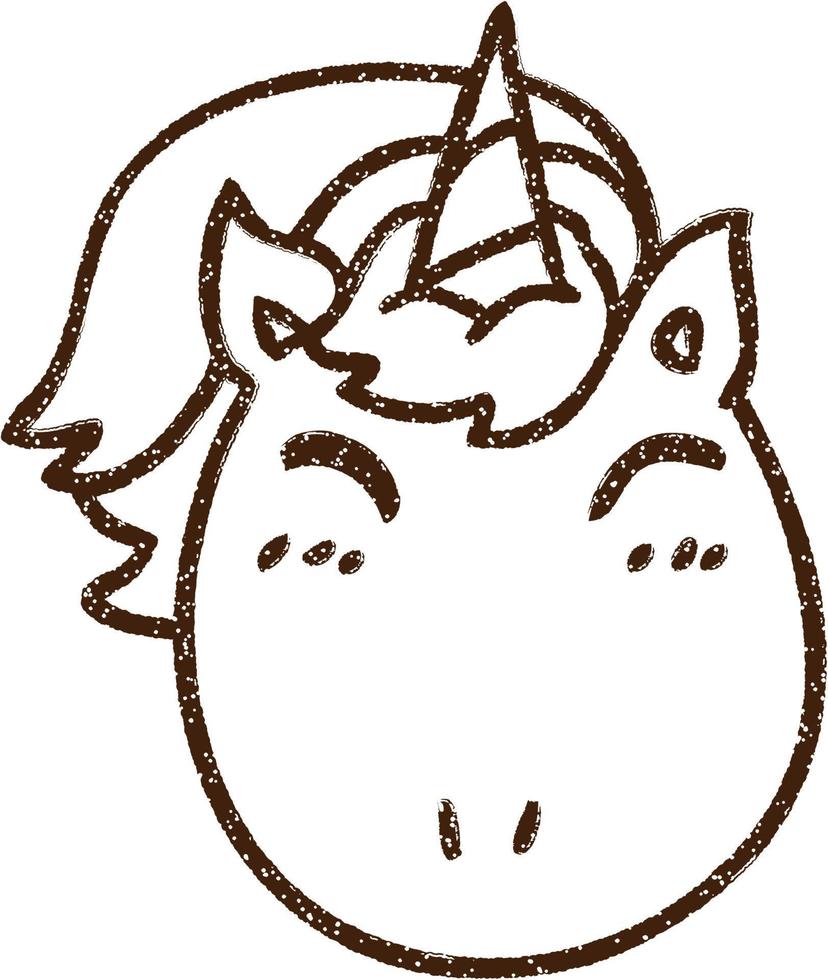 Unicorn Face Charcoal Drawing vector