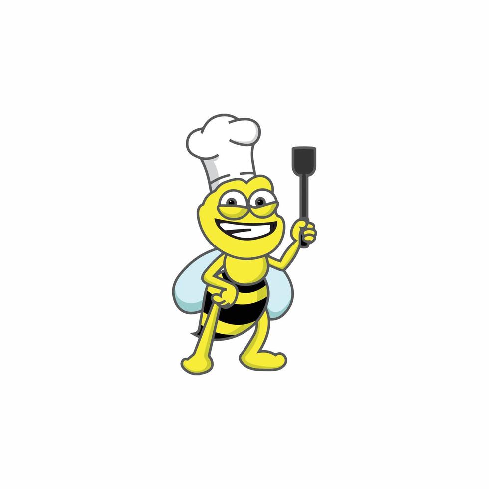 caricatura divertida del chef abeja vector