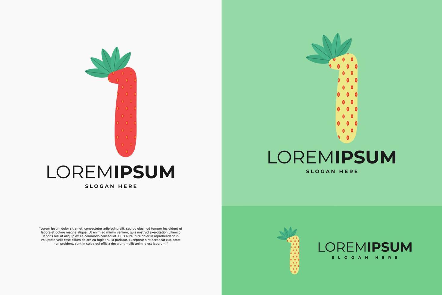 number 1 in strawberry style with green leaves vector