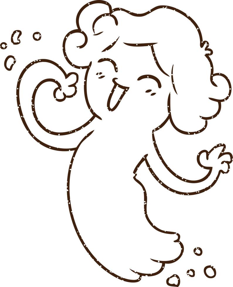 Floating Ghost Charcoal Drawing 12261540 Vector Art at Vecteezy