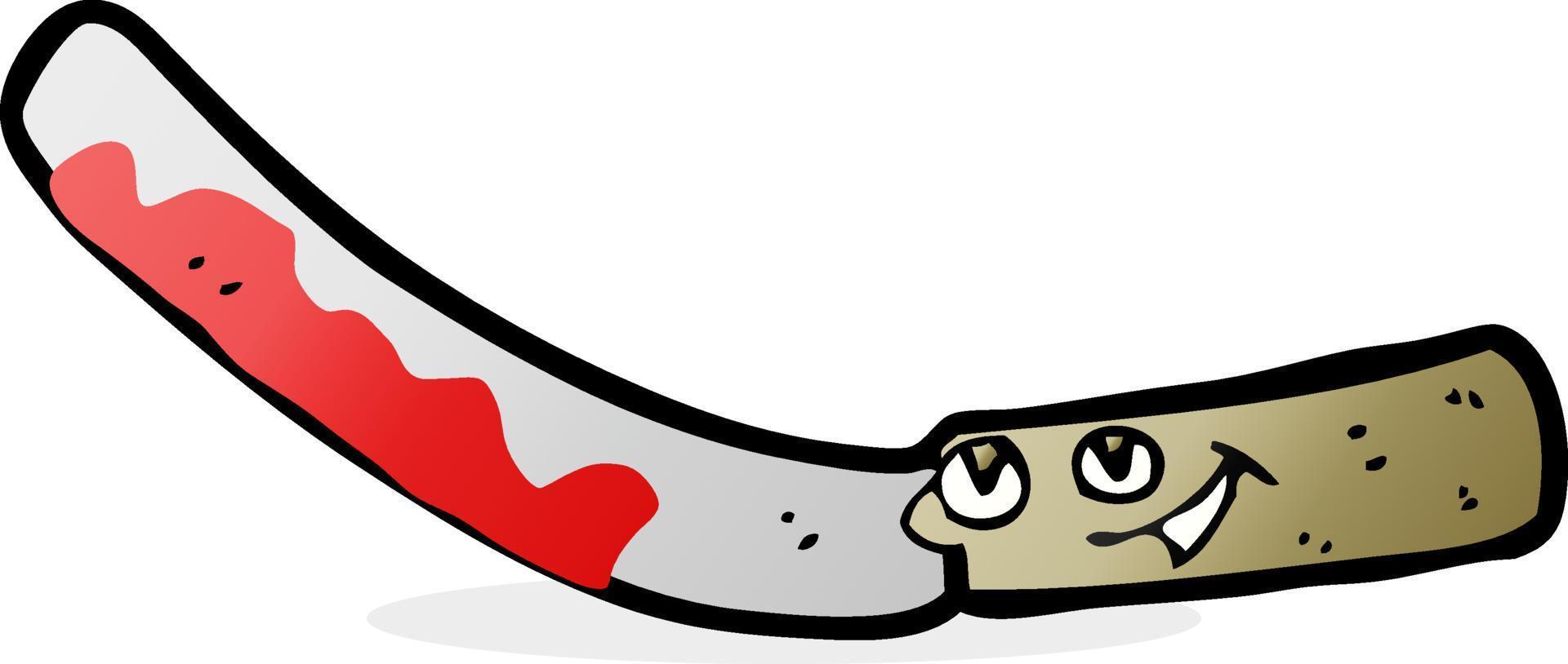 cuchillo de mermelada de dibujos animados vector