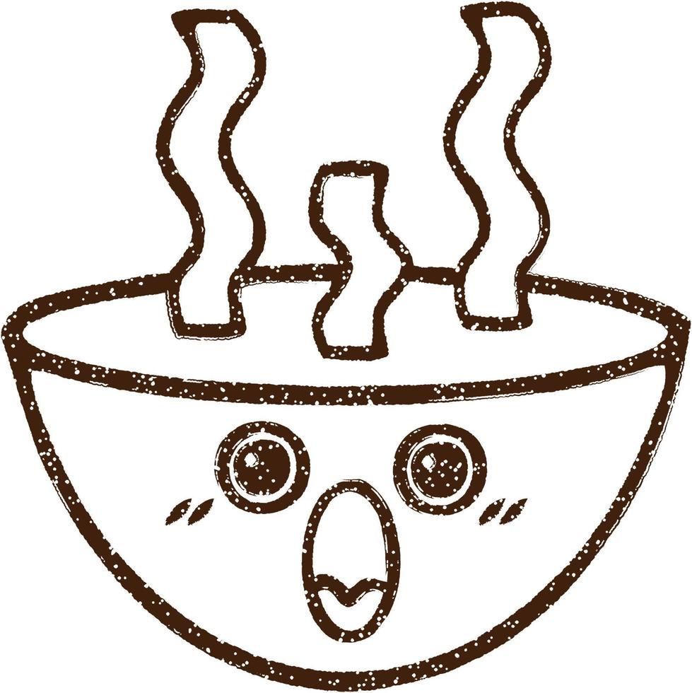 dibujo al carbón de comida caliente vector