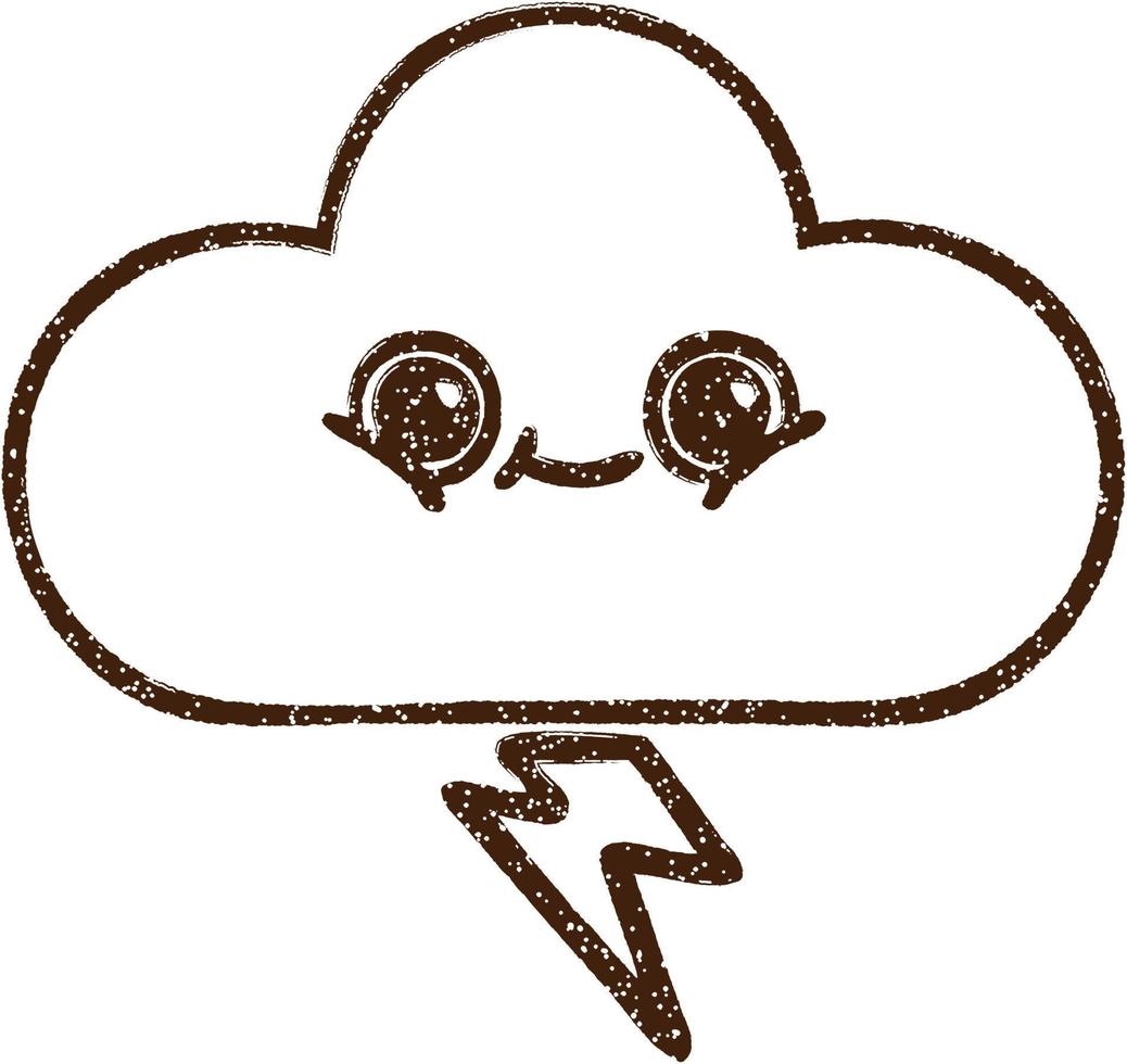 Thunder Cloud Charcoal Drawing vector