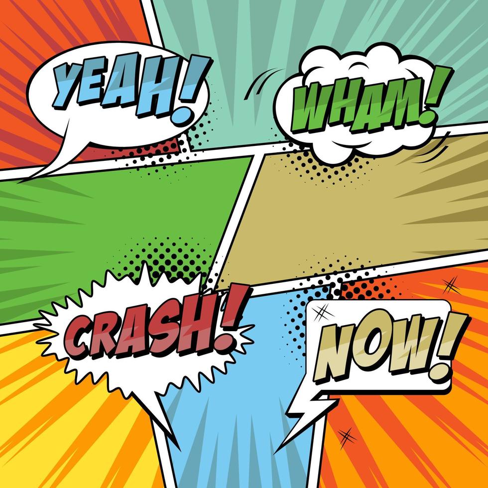 Comic page template. Sound effects. vector