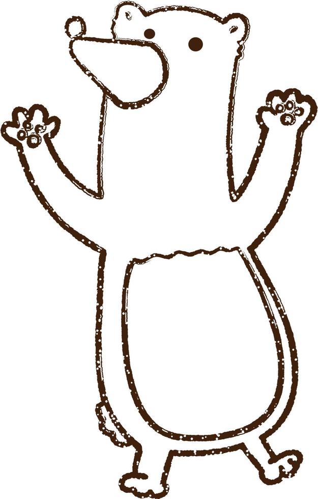dibujo al carboncillo del oso bailando vector
