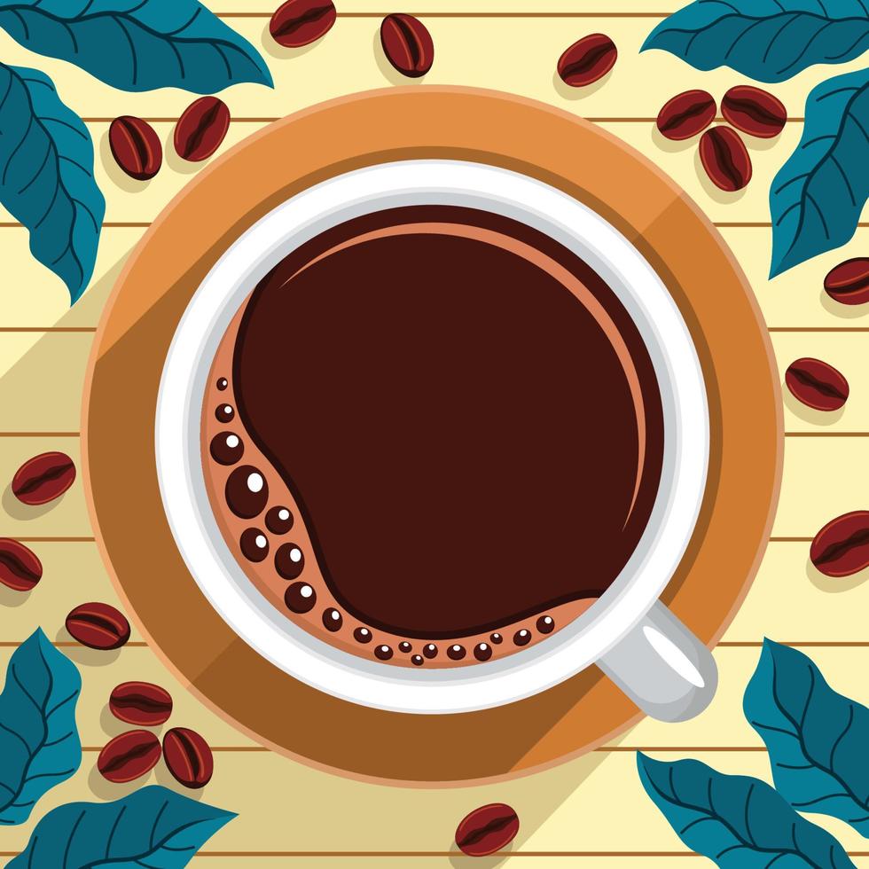 Celebrating International Coffee Day Background with a Cup of Coffee vector