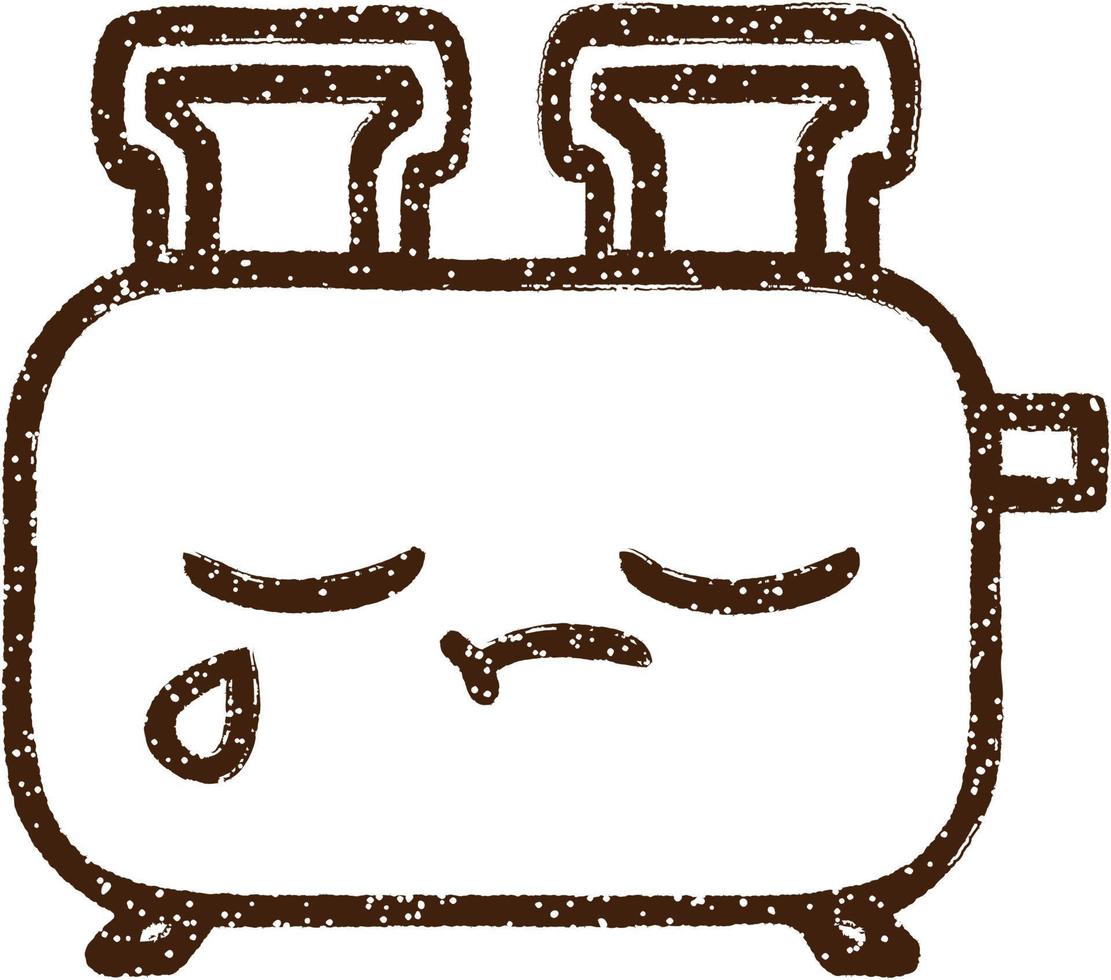 Crying Toaster Charcoal Drawing vector