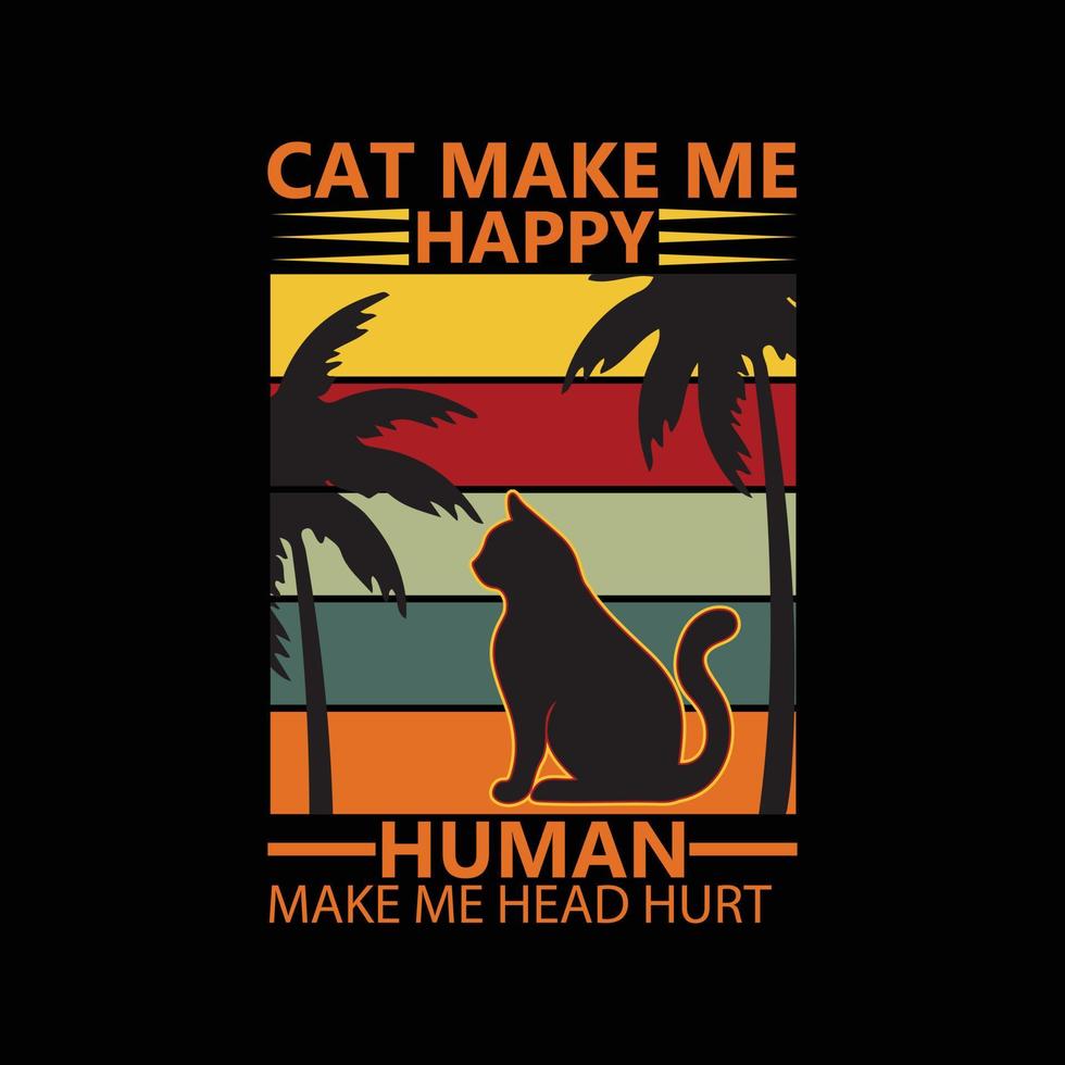 Cat T-shirt design vector
