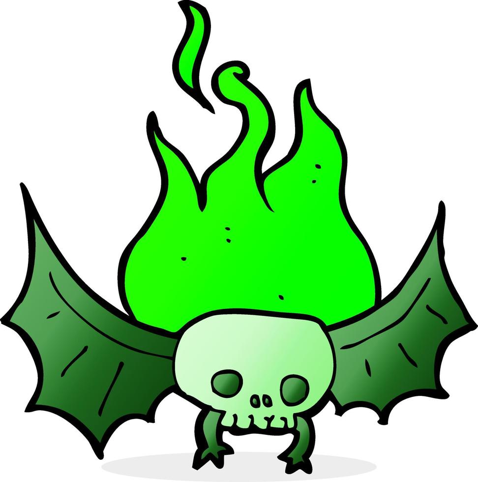 cartoon spooky skull bat vector