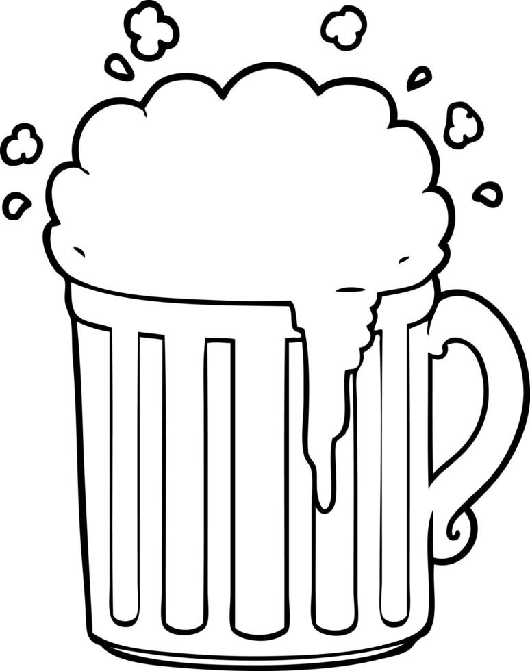 cartoon mug of beer vector