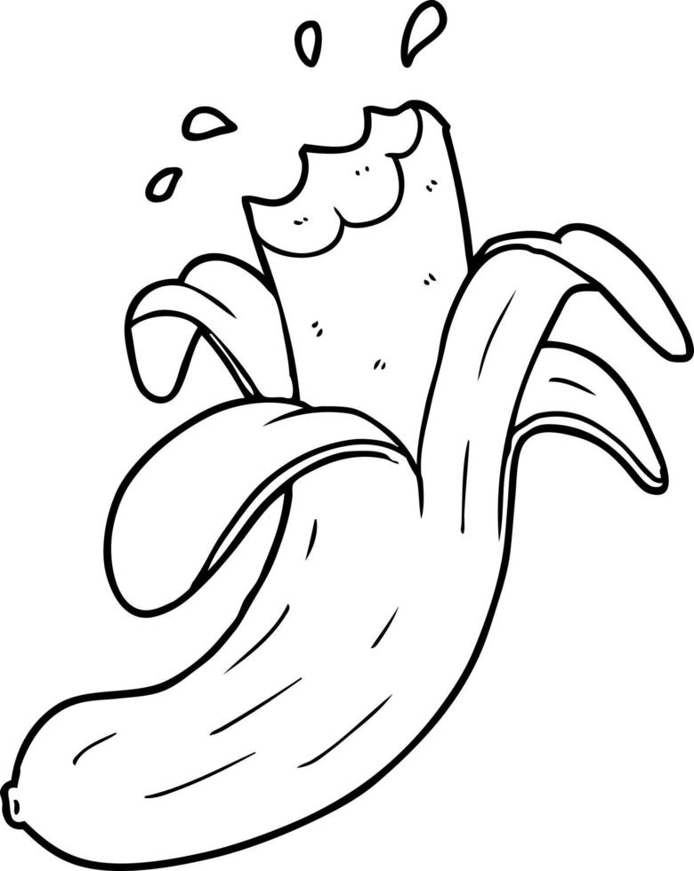 cartoon bitten banana vector