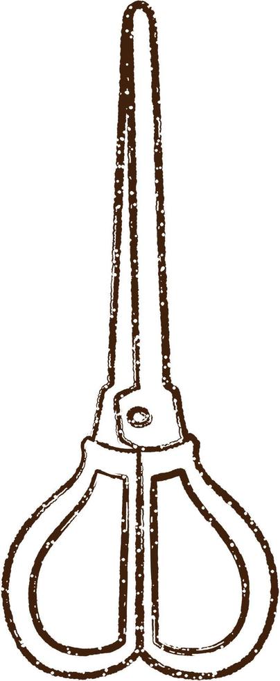 Scissors Charcoal Drawing vector